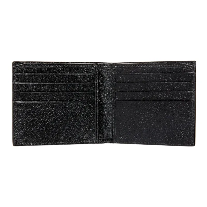 GUCCI Leather Card Holder, Wallet Men's Black-3
