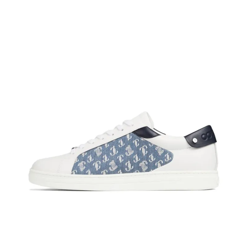 Jimmy Choo Rome Low Top Stylish Skateboarding Shoes Women's White Blue Black-0