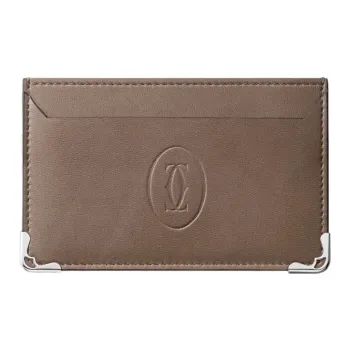 CARTIER Must De Cartier Leather Card Holder Men's Taupe