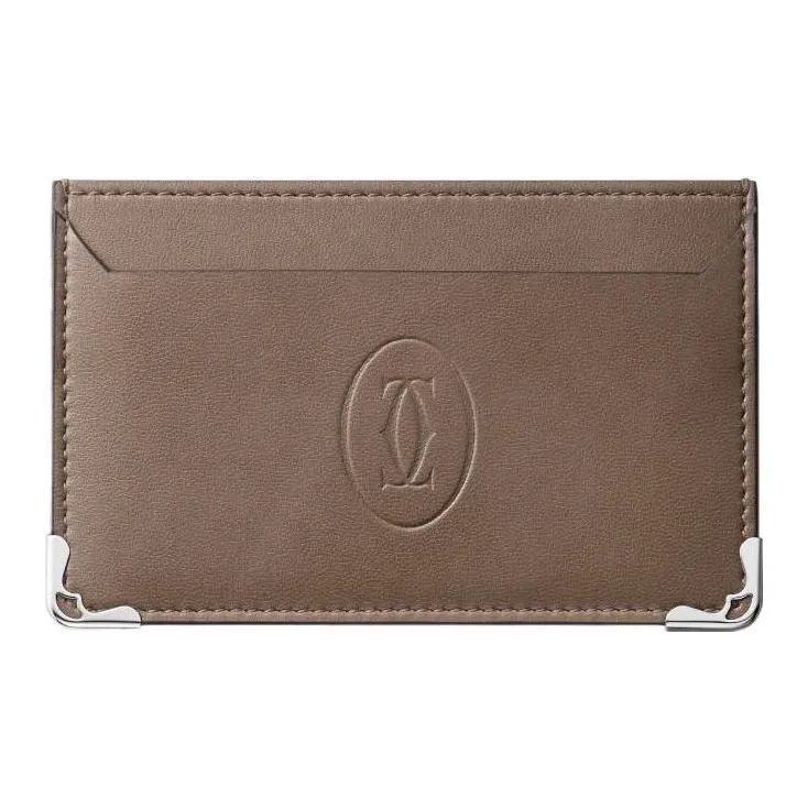 CARTIER Must De Cartier Leather Card Holder Men's Taupe-0