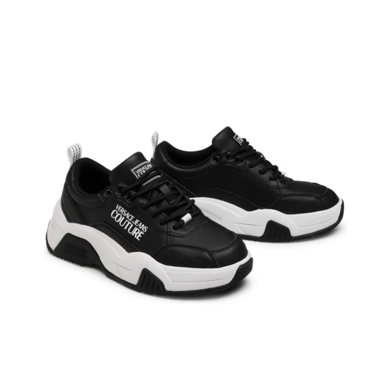 VERSACE JEANS Versace Stylish Skateboarding Shoes Women's Black White-3