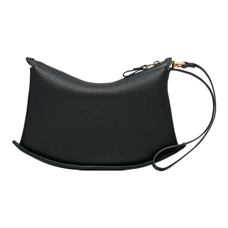Delvau Soft Grained Leather Clutch Women's Black-2