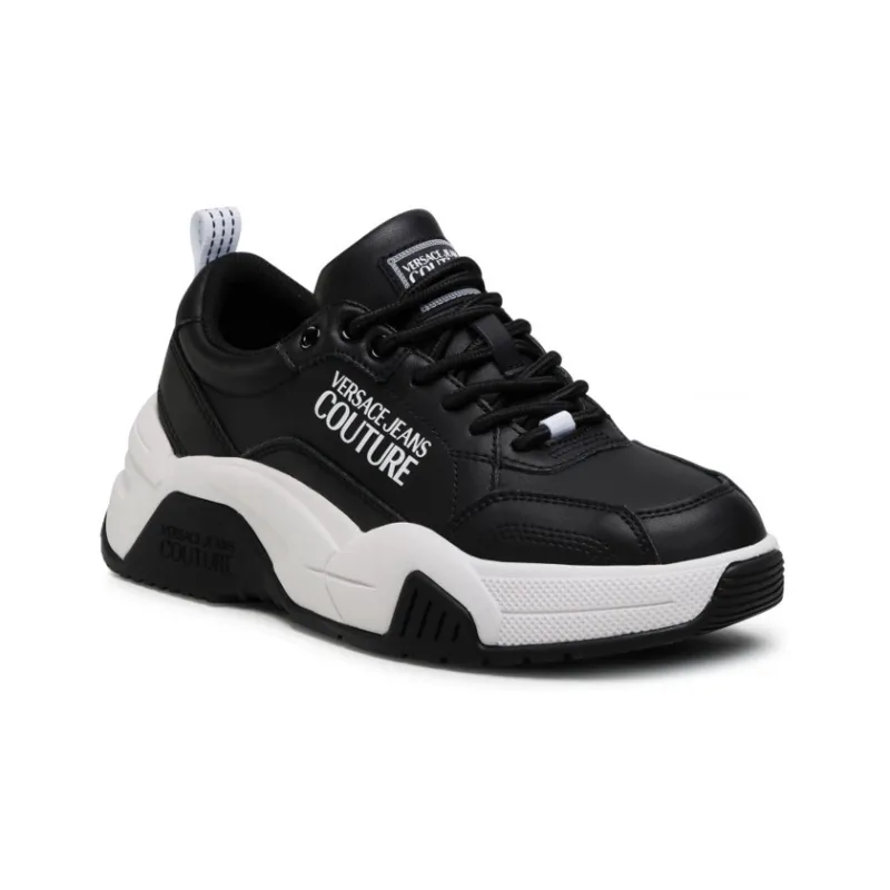 VERSACE JEANS Versace Stylish Skateboarding Shoes Women's Black White-1