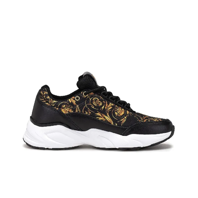 VERSACE JEANS Couture Versace Low Top Sports Casual Shoes Women's Black Yellow-1