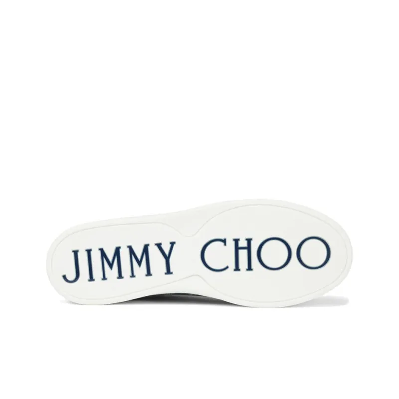 Jimmy Choo Rome Low Top Stylish Skateboarding Shoes Women's White Blue Black-4