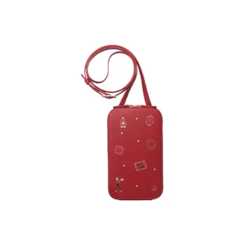 CARTIER Calfskin Cell Phone Pouch Women's Red
