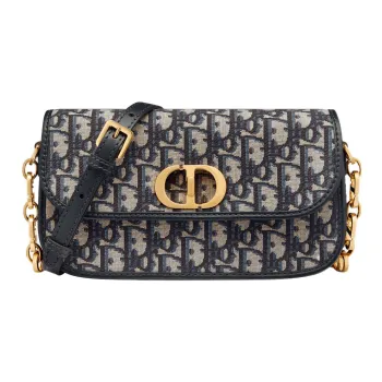 DIOR 30 Montaigne Fabric Shoulder Bag Crossbody Bag Regular Women's Blue