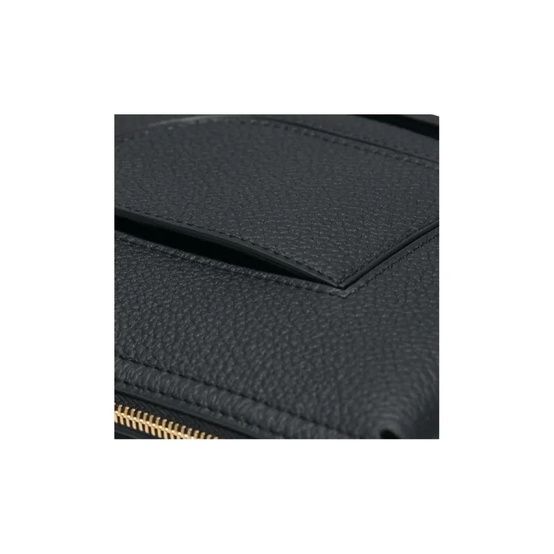 Delvau Soft Grained Leather Clutch Women's Black-4