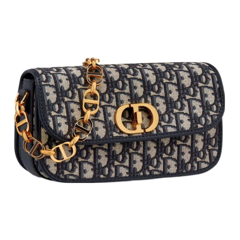 DIOR 30 Montaigne Fabric Shoulder Bag Crossbody Bag Regular Women's Blue-1