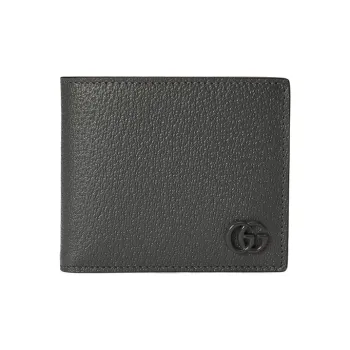 GUCCI GG Marmont Leather Wallet Men's Gray