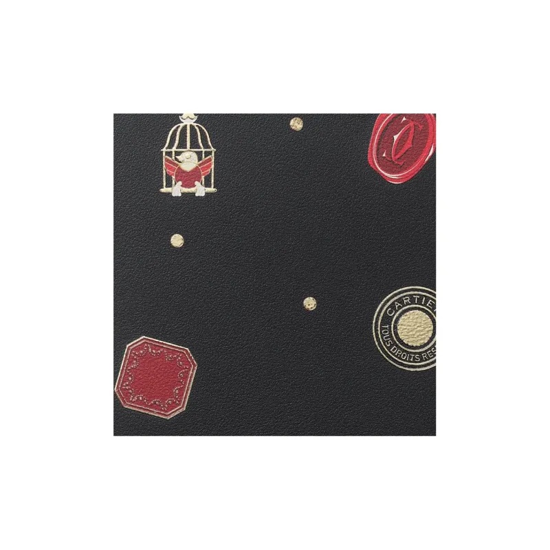 CARTIER Calfskin Cell Phone Pouch Women's Black-4