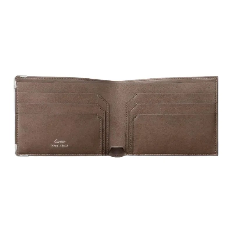 CARTIER Must De Cartier Cow Leather Wallet Men's Taupe-2