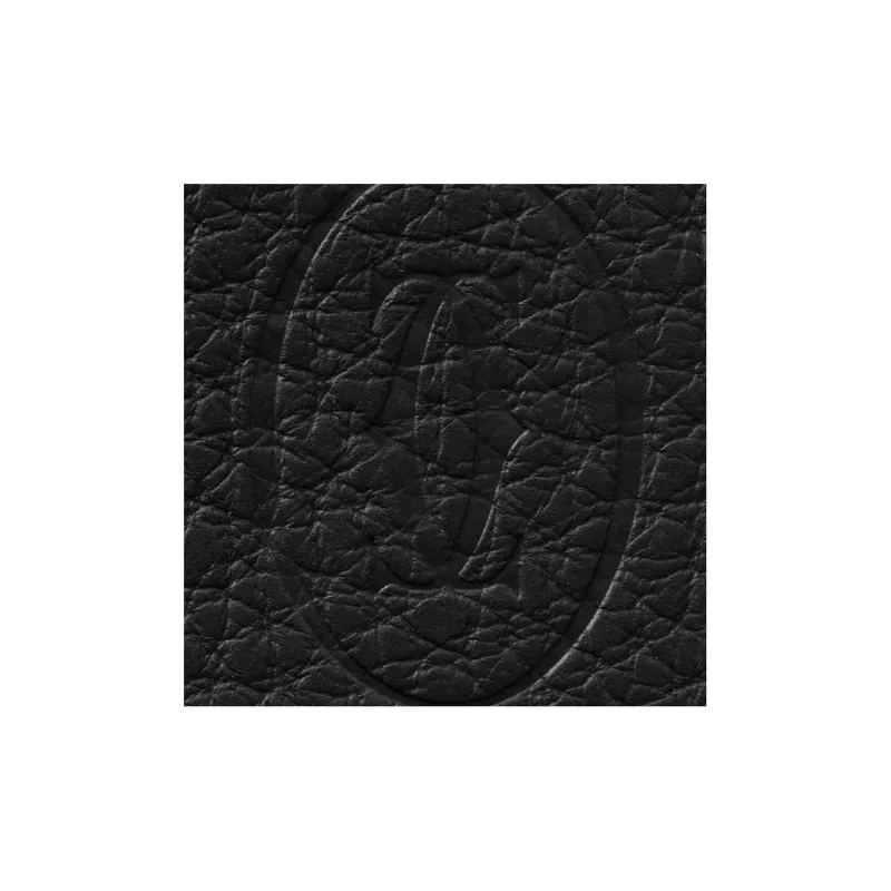 CARTIER Must De Cartier Textured Calfskin Card Holder Men's Black-4