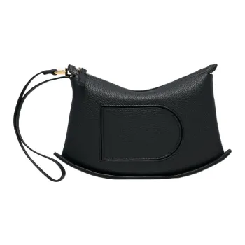 Delvau Soft Grained Leather Clutch Women's Black