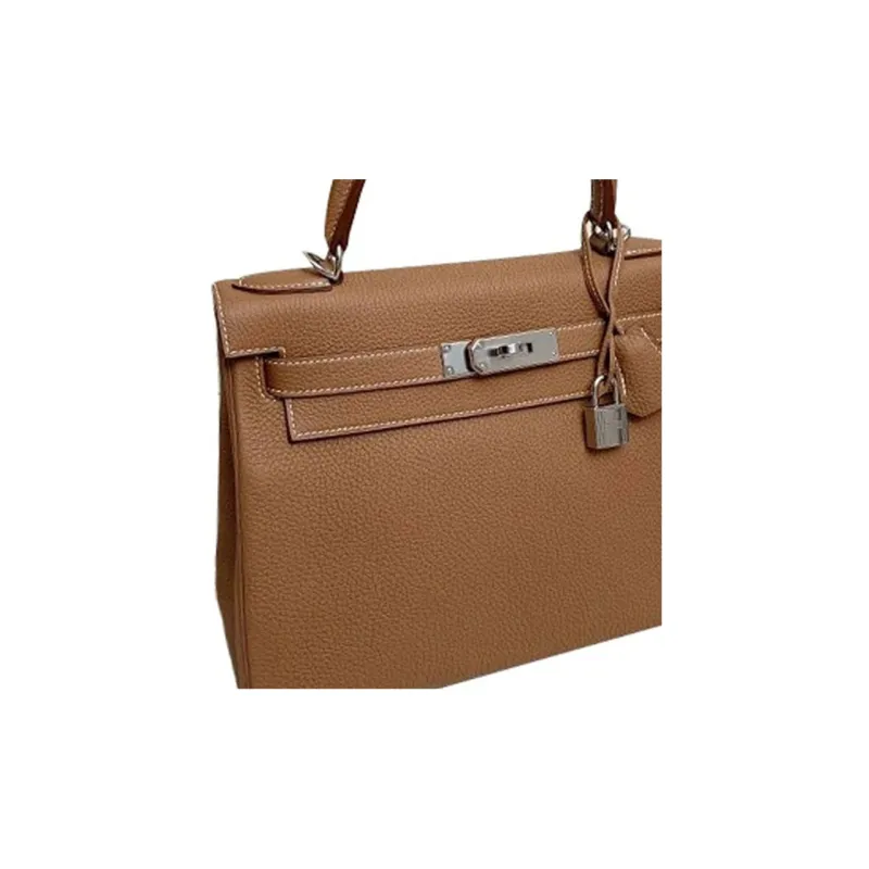 HERMES Kelly Taurillon Clemence Leather Kelly Bag Shoulder Bag Crossbody Bag Handbag Regular Women's Gold Brown-4