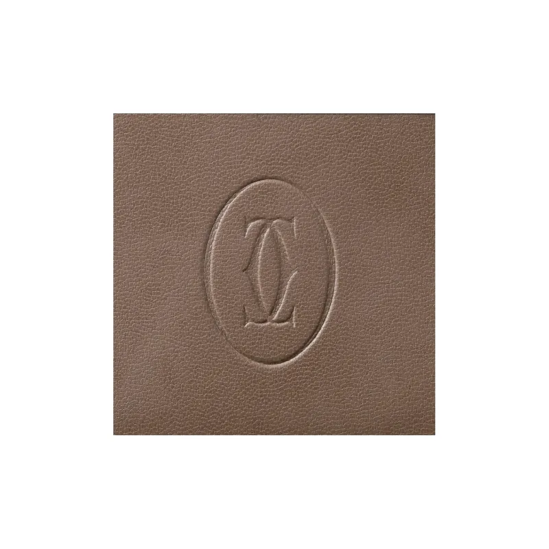 CARTIER Must De Cartier Leather Card Holder Men's Taupe-4