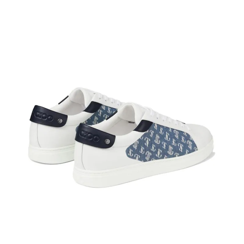Jimmy Choo Rome Low Top Stylish Skateboarding Shoes Women's White Blue Black-2