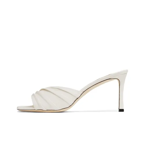 Jimmy Choo Basil Slide Slippers Women's White