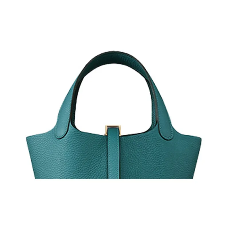 HERMES Picotin Lock Bullhide Basket Bag Bucket Bag Handbag Women's Bosporus Green-3