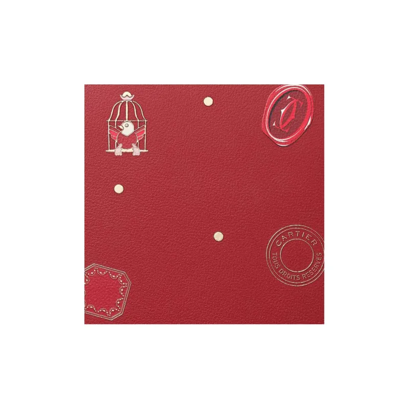 CARTIER Calfskin Cell Phone Pouch Women's Red-5