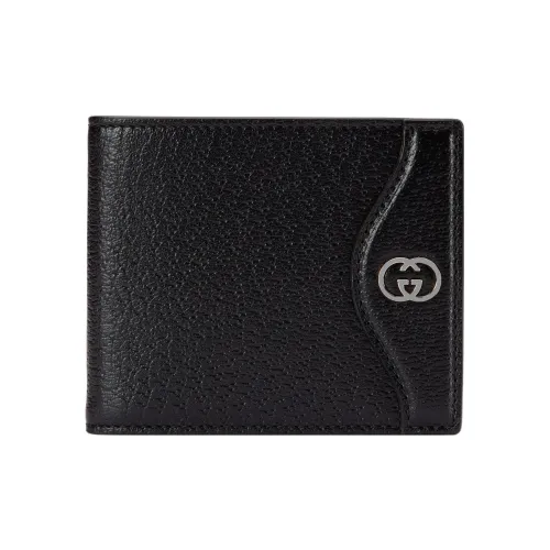 GUCCI Leather Card Holder, Wallet Men's Black