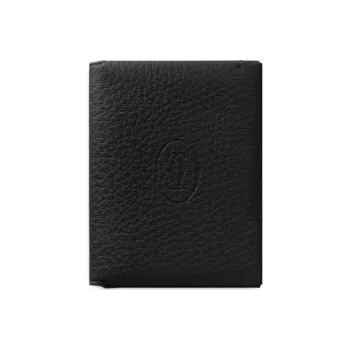 CARTIER Must De Cartier Textured Calfskin Card Holder Men's Black