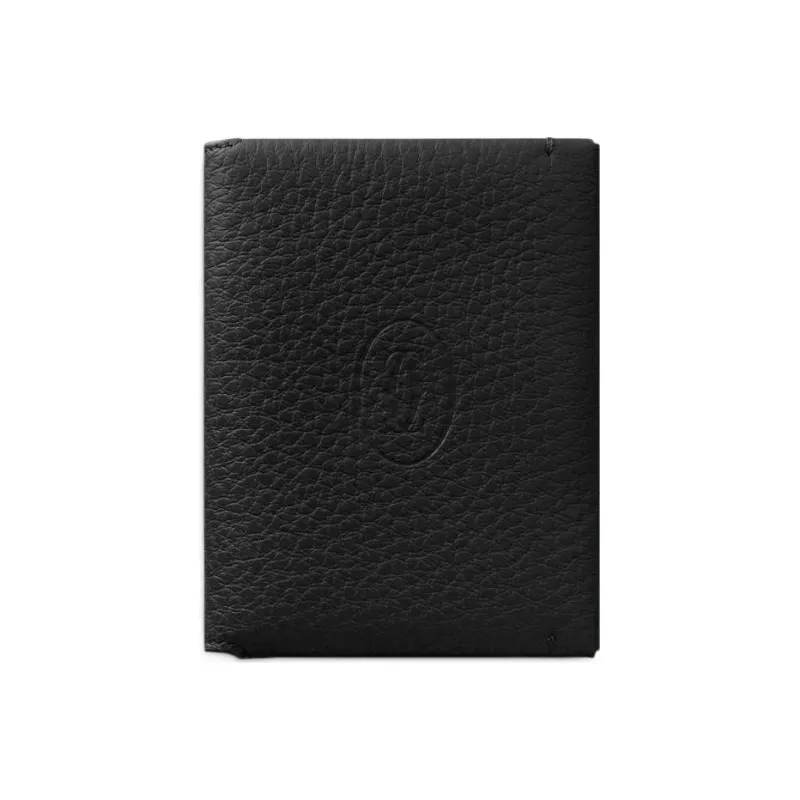 CARTIER Must De Cartier Textured Calfskin Card Holder Men's Black-0