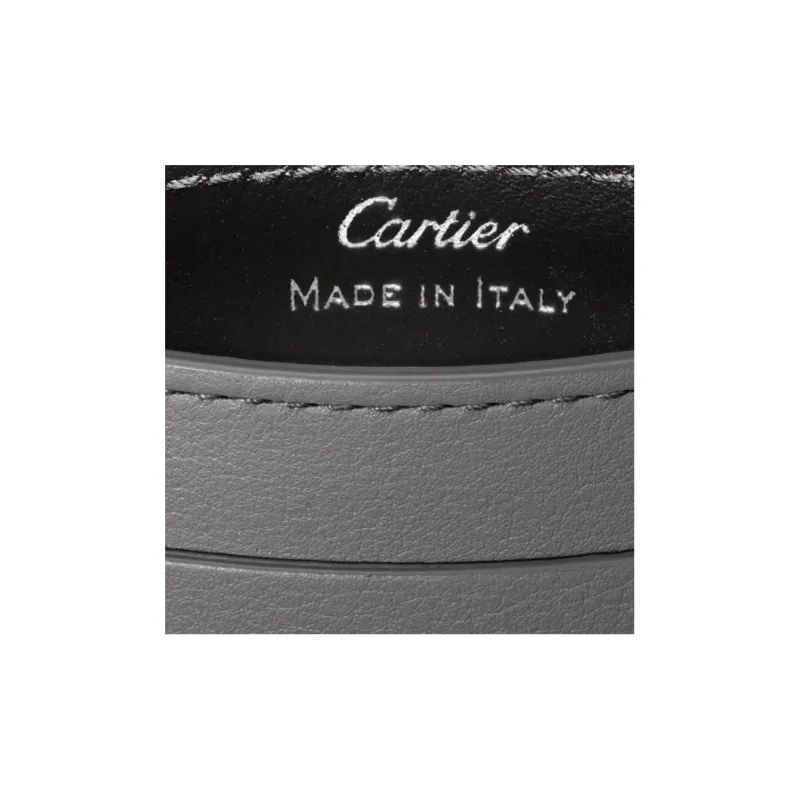 CARTIER Must De Cartier Cow Leather Card Holder Men's Smoke Gray-5