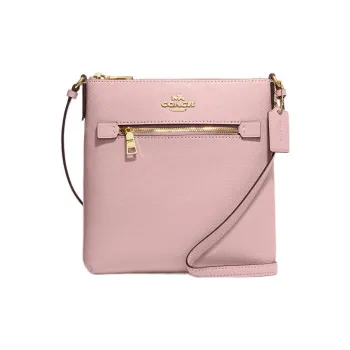 COACH File Cross Grain Leather Document Bag, Shoulder Bag, Crossbody Bag Medium Size Women's Pink