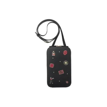 CARTIER Calfskin Cell Phone Pouch Women's Black