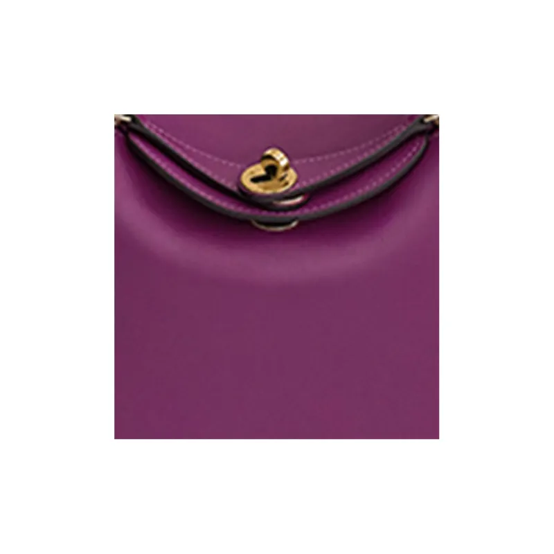 HERMES Lindy Swift Calfskin Handbag Shoulder Bag Crossbody Bag Mini Women's P9 Anemone Sea Cucumber Purple-3