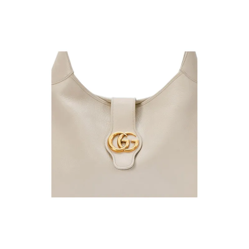 GUCCI Aphrodite Leather Handbag Shoulder Bag Large Size Women's White-8