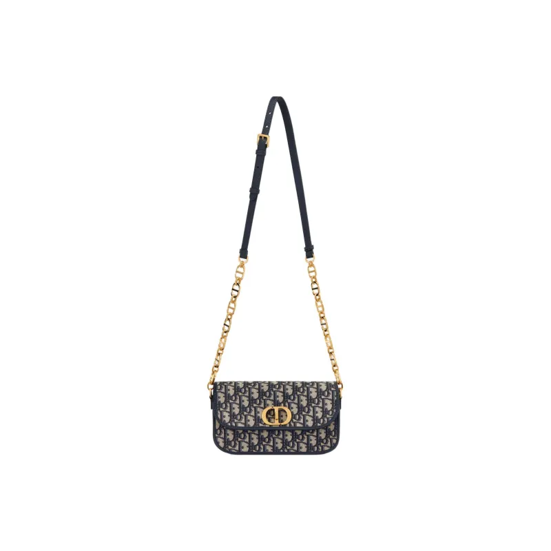 DIOR 30 Montaigne Fabric Shoulder Bag Crossbody Bag Regular Women's Blue-4