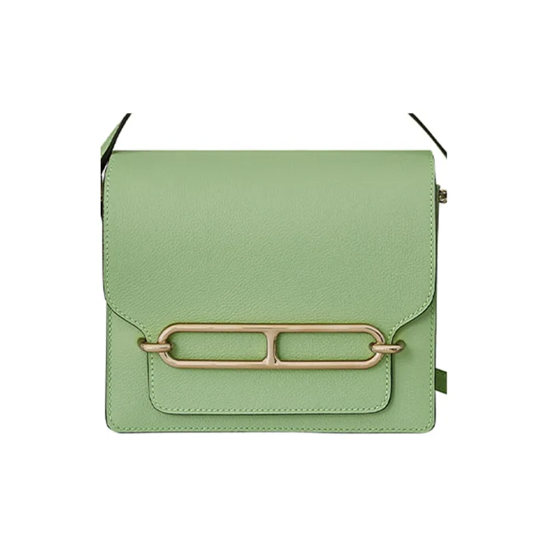 HERMES Roulis Evercolor Calfskin Pig Nose Bag Shoulder Bag Crossbody Bag Mini Women's Green-3