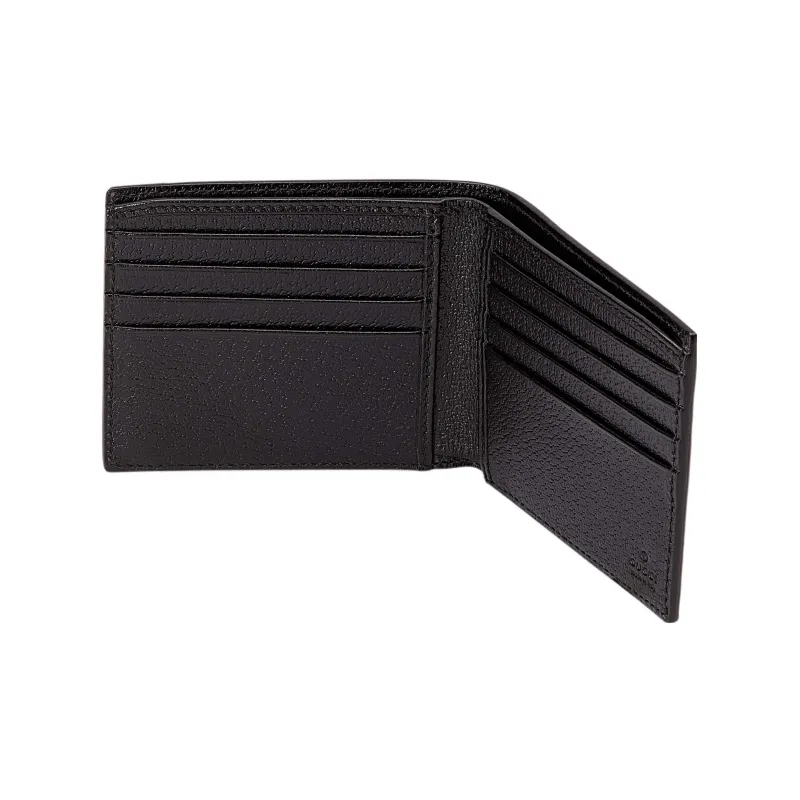 GUCCI Leather Card Holder, Wallet Men's Black-4