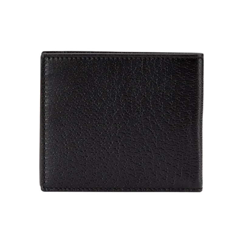 GUCCI Leather Card Holder, Wallet Men's Black-2
