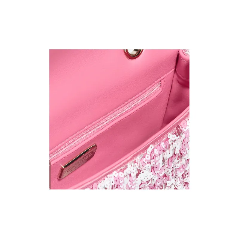 CHANEL Metal Flap Bag, Crossbody Bag, Shoulder Bag Women's Pink & White-2