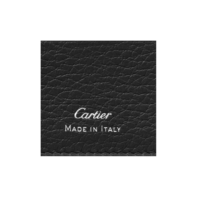CARTIER Must De Cartier Textured Calfskin Card Holder Men's Black-6