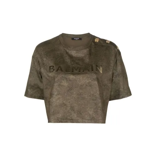 BALMAIN Crop Tops Women's Brown