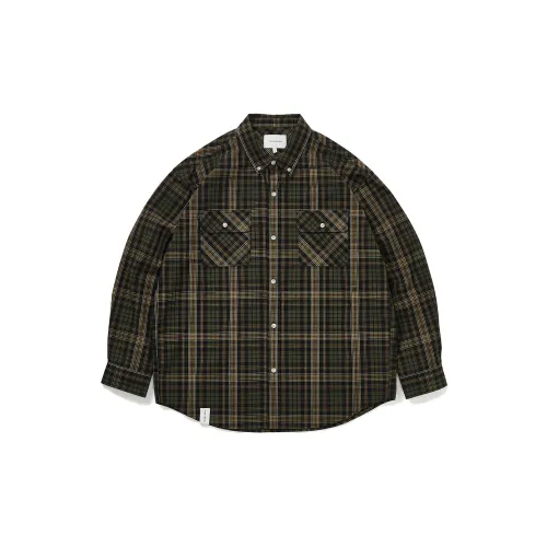 714STREET Shirts Unisex Army Green Plaid