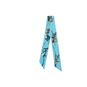 HERMES Silk Scarves Women's Blue
