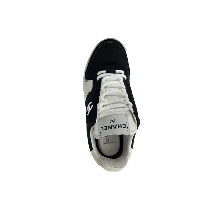 CHANEL Stylish Skateboarding Shoes Men's Black White-2