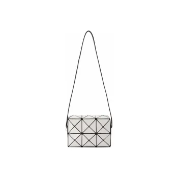 ISSEY MIYAKE Cuboid Artificial Leather Shoulder Bag Crossbody Bag Women's Light Gray