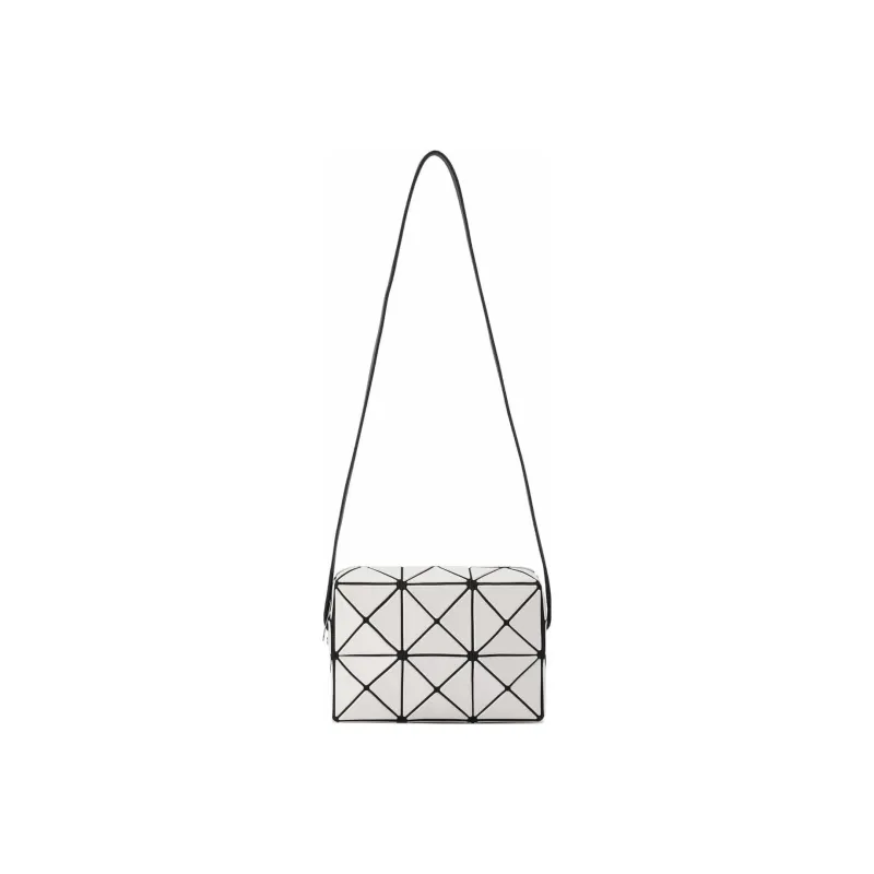 ISSEY MIYAKE Cuboid Artificial Leather Shoulder Bag Crossbody Bag Women's Light Gray-0