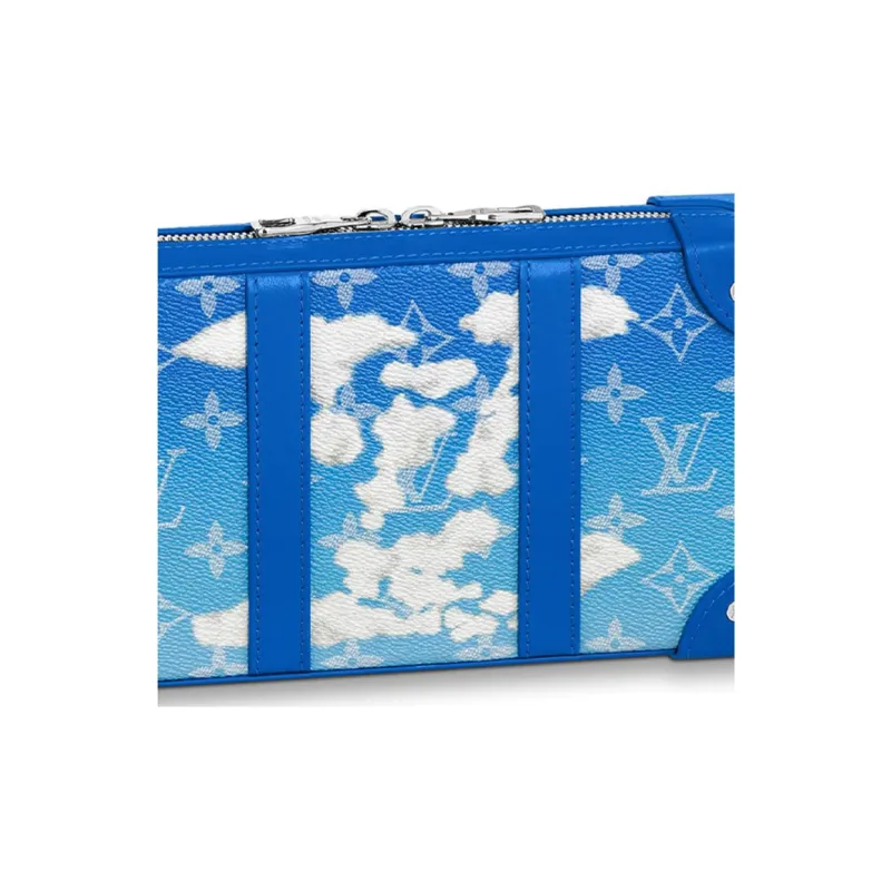 LOUIS VUITTON Soft Trunk Wallet 6 Card Slot Clouds Monogram Blue-4