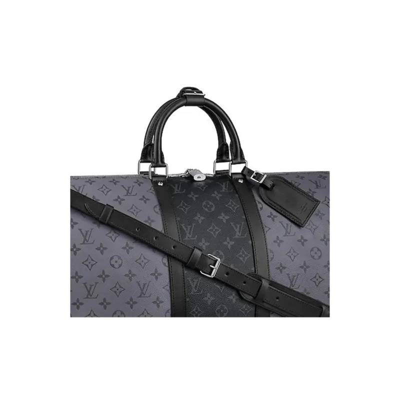 LOUIS VUITTON Keepall Bandouliere Monogram Eclipse Reverse 50 Gray-5