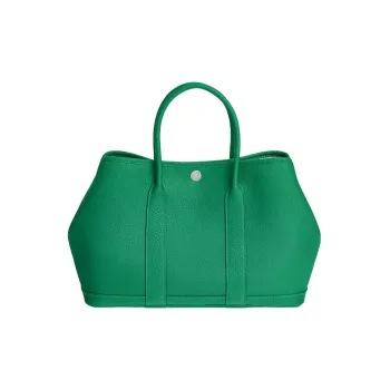 HERMES Garden Party Negonda Calfskin Garden Handbag Women's 6W Menthe Mint Green
