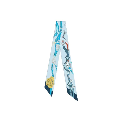 HERMES Silk Scarves Women's Blue