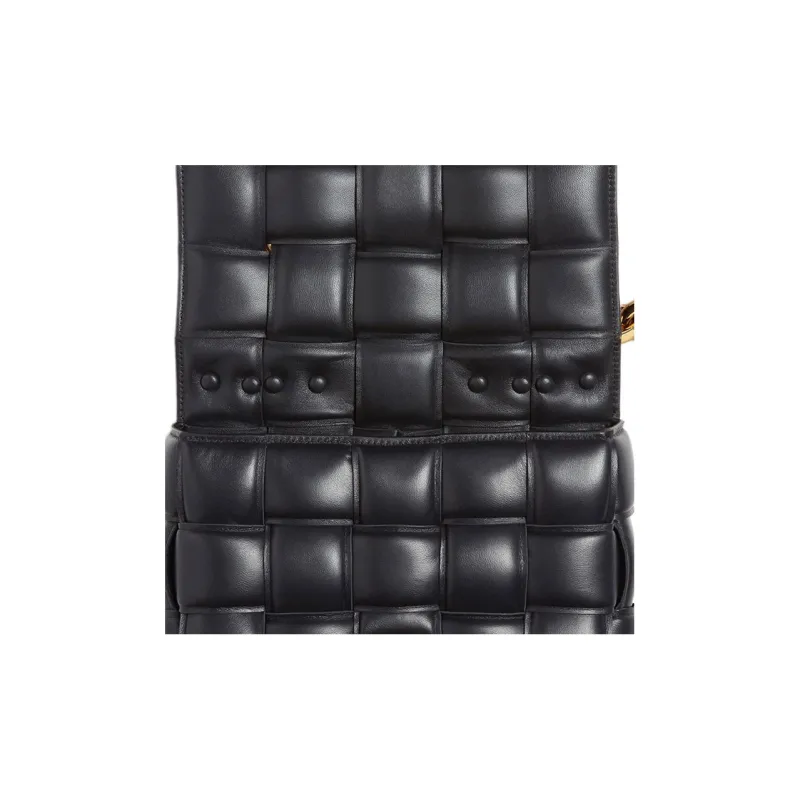 Bottega Veneta Chain Cassette Gold tone Crossbody Bag Black-6