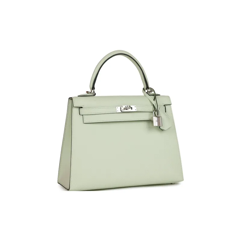 HERMES Kelly Epsom Leather Kelly Bag, Shoulder Bag, Handbag Regular Women's 0S Vert Fizz Bubble Green-1
